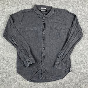 Ezekiel Button Shirt Mens Size M Gray Waffle Knit Long Sleeve Casual Soft